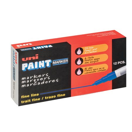 UNI-PAINT Permanent Marker, Fine Bullet Tip, Blue 63703